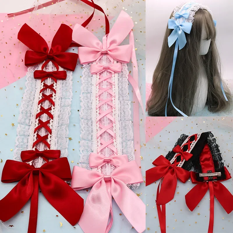 Mignon Lolita blanc dentelle Lolita bandeau Anime femme de chambre doux Kc Cosplay coiffure cheveux accessoires