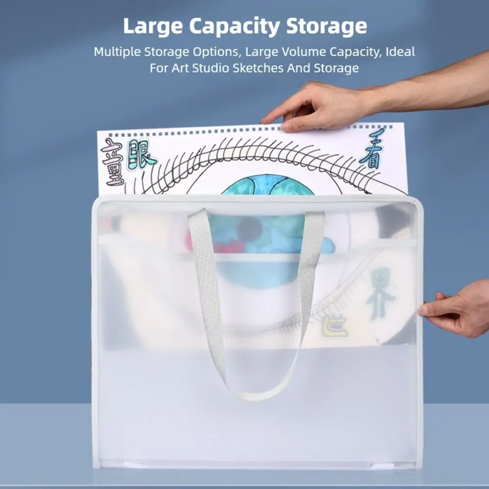 Plastic schets opbergtas Drie lagen draagbare portfolio-organizer 8K documentopslag Boekje Documentorganisatie