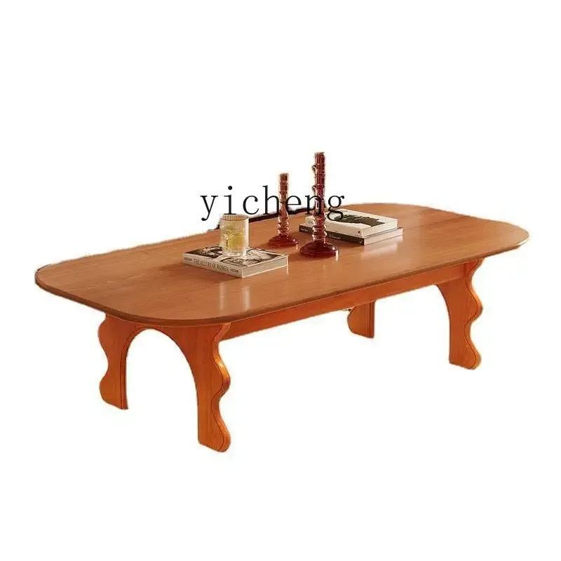 

XL Wave Coffee Table Living Room Small Apartment Can Store Tea Table Solid Wood Tea Table