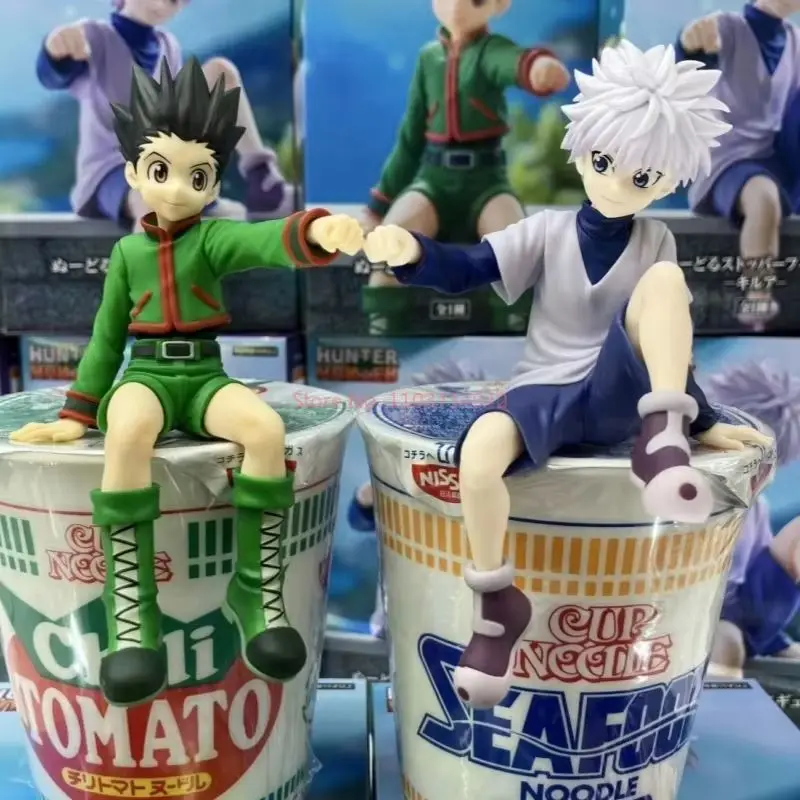 Anime Hunter X Hunter Figure Gon Killua Action Figure Noodle Stopper Model Toy Decorate Killua Zoldyck Figurine Car Ornament Toy images - 6