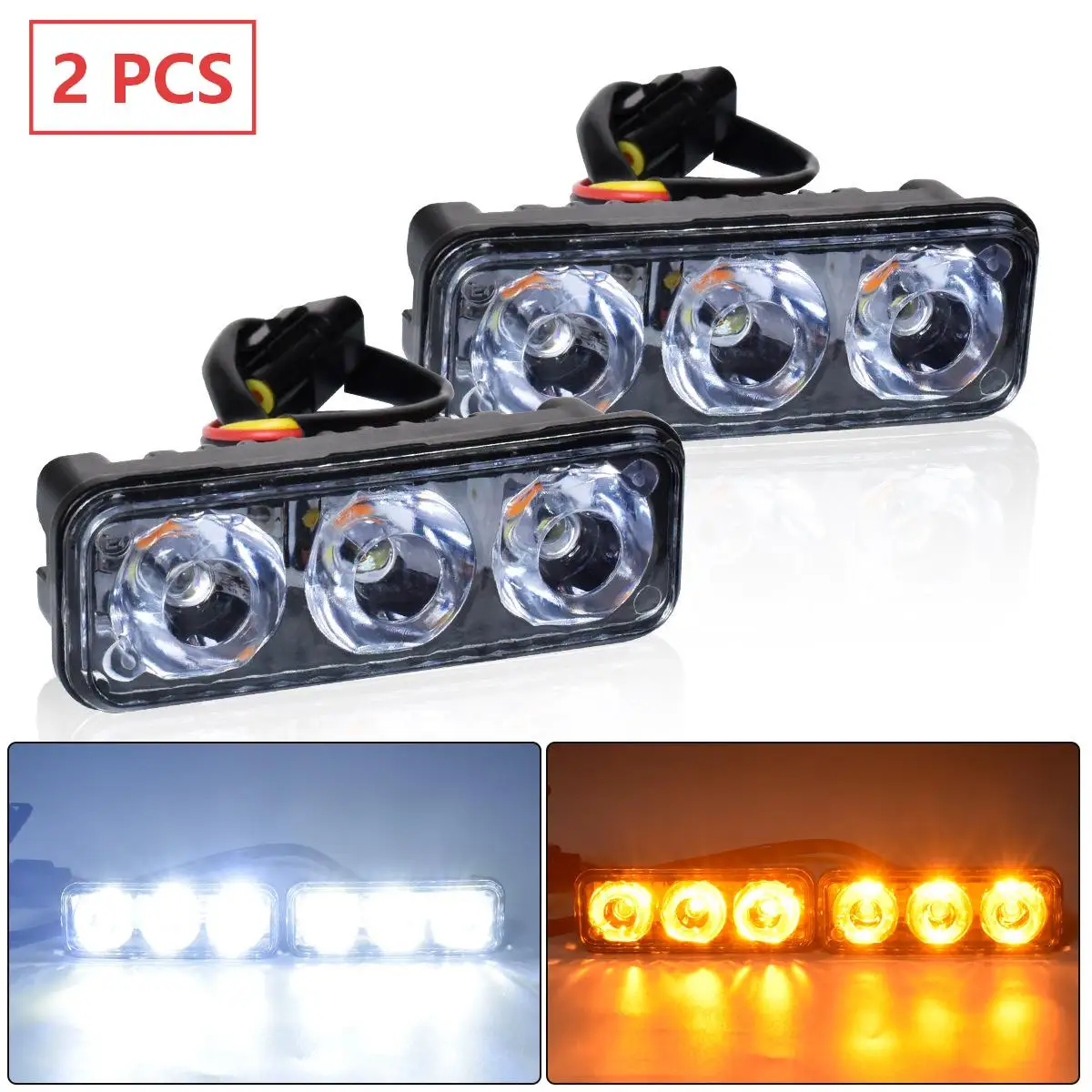 

Automotive Daytime Running Lights Motorcycle Headlamp 3-LED Turn Signal Dual-function Daytime Indicator For Daytime Visibility