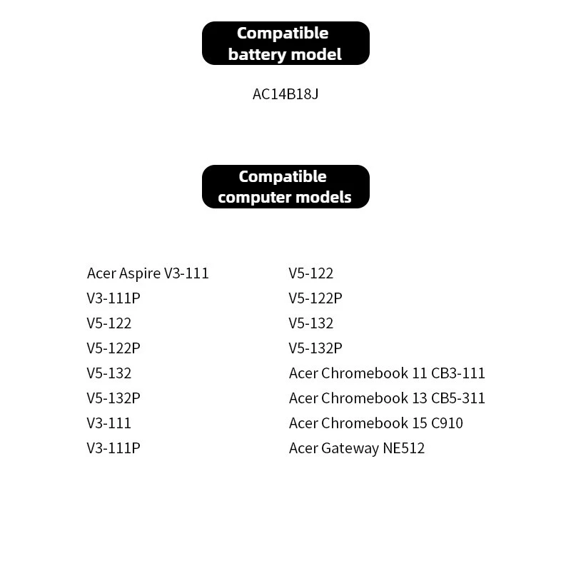 【توصيل سريع】11.4 فولت 36.7 وات في الساعة AC14B18J AC14B13J لشركة أيسر أسباير ES1-511 ES1-512 V3-111P TravelMate B115 B116 MS2394 3 خلايا