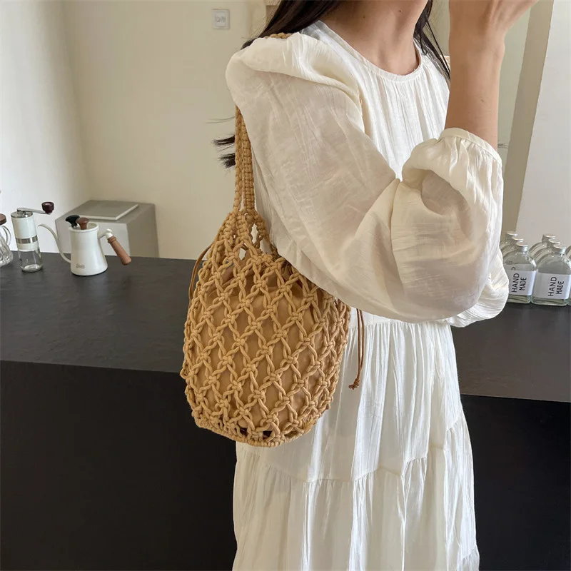 Ladies Fashion Summer Straw Crossbody Bag Women Beach Holiday Shopping Woven Shoulder Handbag Messenger Purses For Women Bags