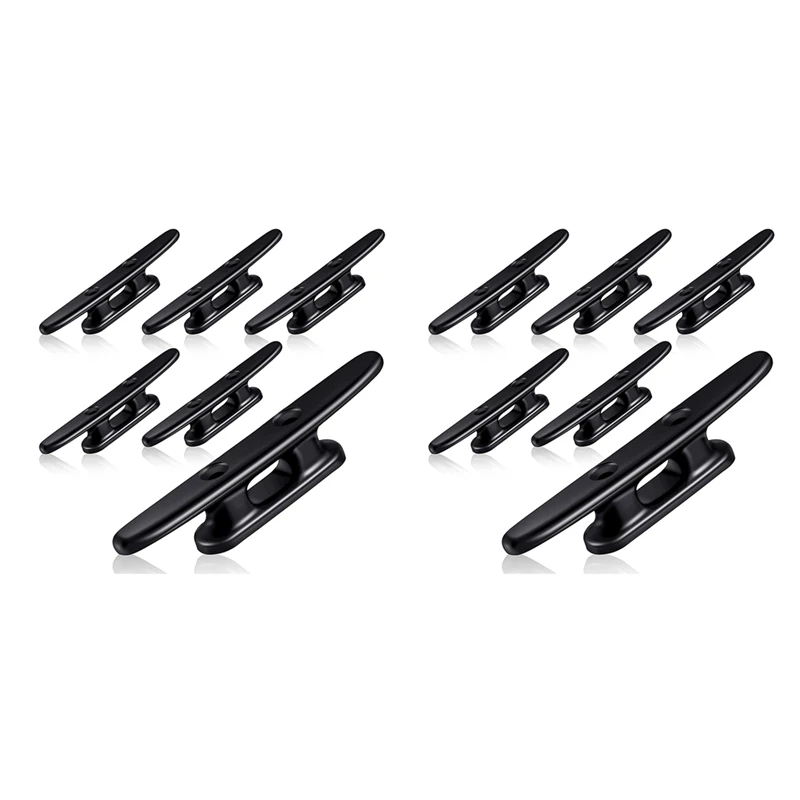 12 Pcs Black Boat Cleat Kayak Cleats Boat Dock Cleats Kayak Canoe Cleat 4 Inch Nylon Cleats For Boat Mooring Accessories