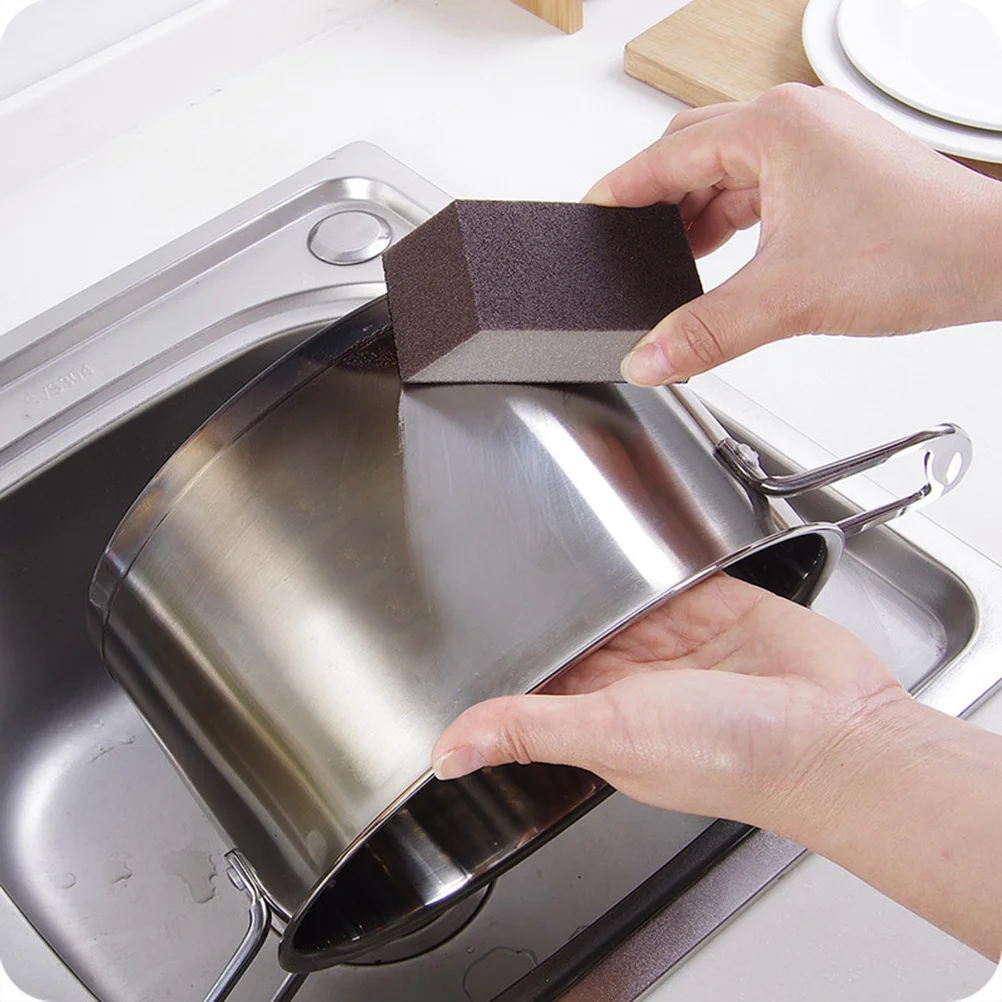 

1Pcs Emery Sponge Kitchen Cleaning Pad Double Side Durable Strong Scrubbing Dishwashing Sponge Pad for Cookware