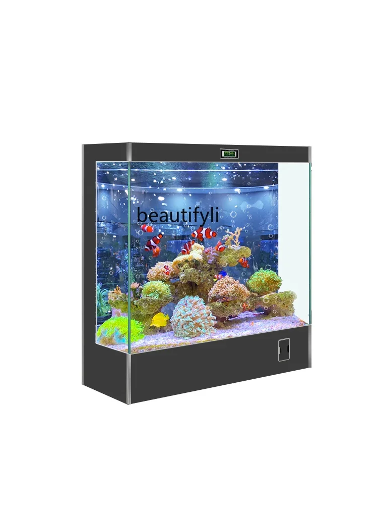 Fish Tank Living Small and Medium-Sized New Square Wall Large Back Filter Ecological Landscape Golden Dragon Fish Tank