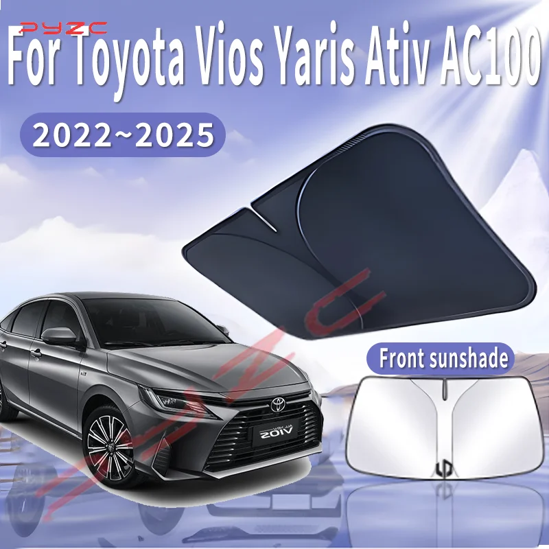 

Car Sun Visor For Toyota Vios Yaris Ativ AC100 2022~2025 2023 Front Windshield Sunshade Heat Insulation Summer Auto Accessories