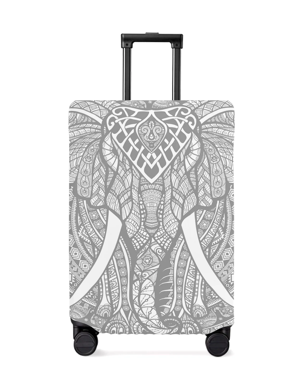 

Mandala Pattern Elephant Grey Travel Luggage Protective Cover for Travel Accessories Suitcase Elastic Dust Case Protect Sleeve