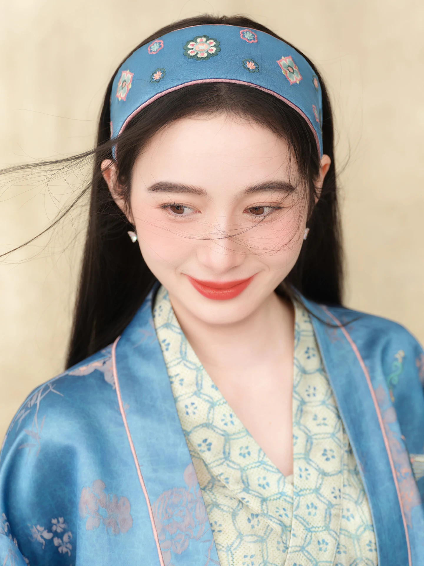 original-su-luo-embroidered-hairband-vintage-loose-elastic-band-wind-resistant-hair-accories-chinese-brand-spring-collection