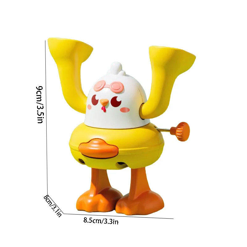 Wind Up Tumbling Chick Duck Toy For Kids Flip Flop Somersault Clockwork Pet Novelty Carnival Prize Gift