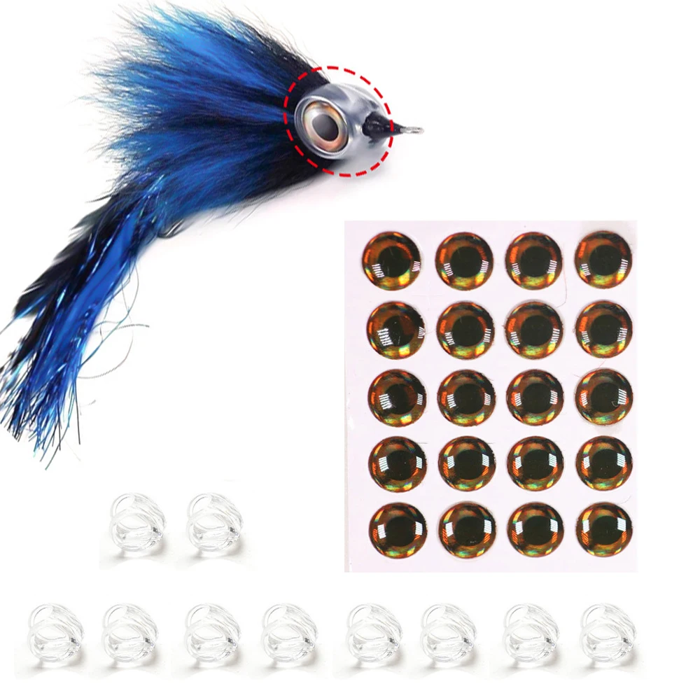 

1 Set Fishing Fly Bait Simulation 3D Eyes Sticker with Fixing Frame Artificial Pike DIY Lures Tool Kit Fish Tackle Accessories