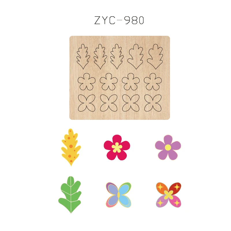 ZYC-980 flower wooden cutting mold suitable for die-cutting machines