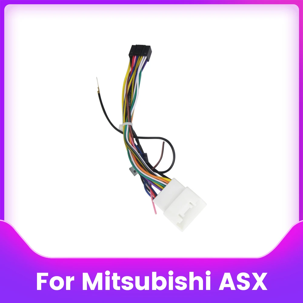 Adaptador de 16 pines Cable de alimentación Android Cable de arnés de cableado estéreo de Radio de coche para Mitsubishi Lancer 2007 + Outlander Pajero ASX
