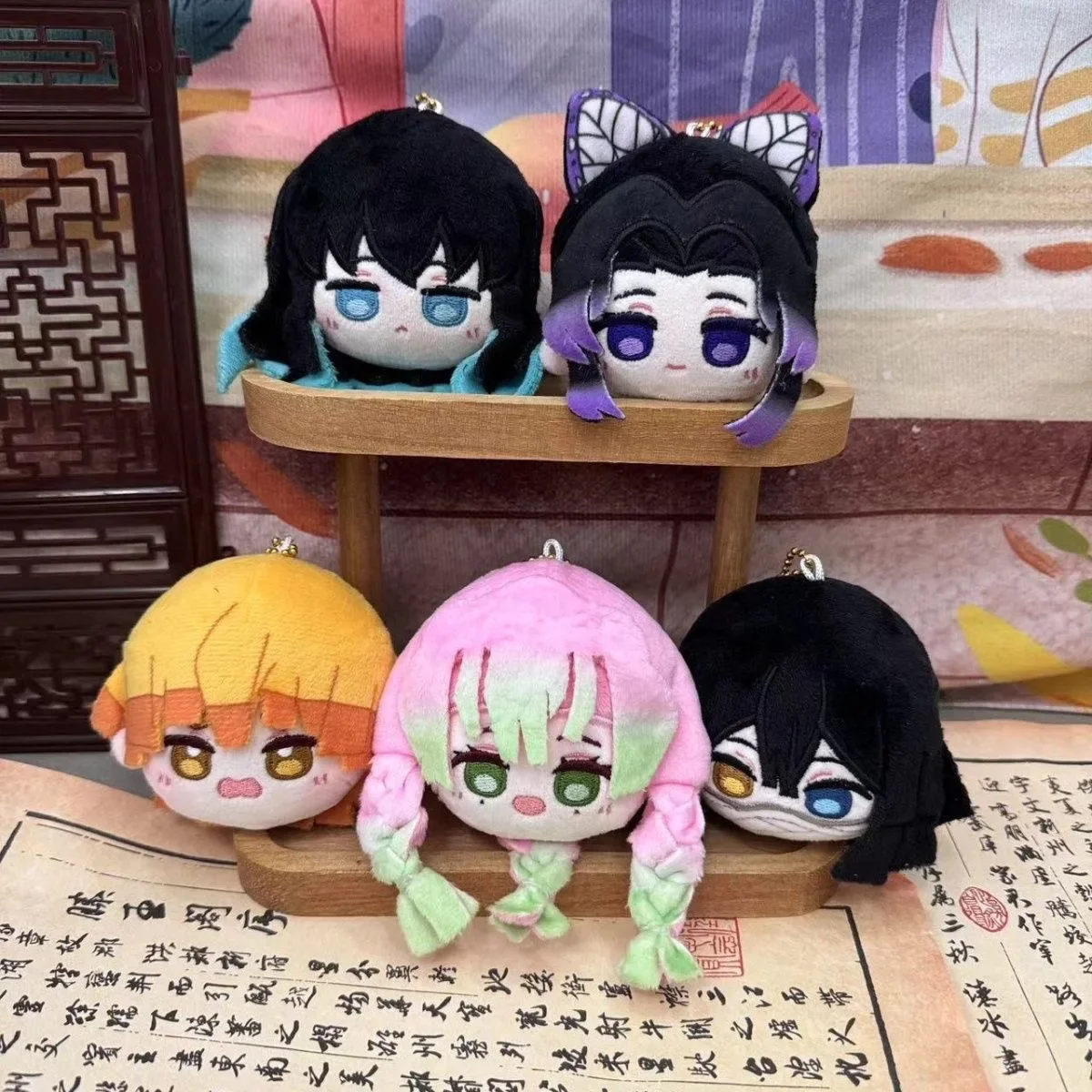 Anime Game Iguro Obanai Kochou Shinobu Tokitou Muichirou Zenitsu Mitsuri Cosplay Plush Stuffed Doll Dango 8cm Pendant Toys Gift