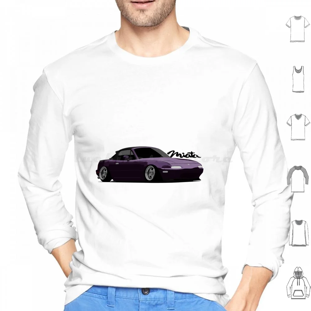 Mazda Miata Hoodie cotton Long Sleeve Mazda Miata Mk1 Mazda Mx5 Miata Mazda Miata Jdm Roadster Car Japanese Automotive