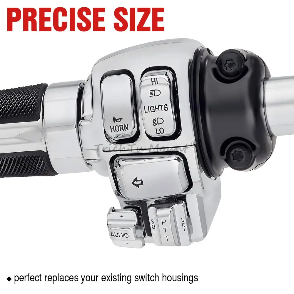 Motorcycle Handlebar Controls Switch Housing Cover And Button Caps For Harley Road Electra Glide Ultra Classic Tri 1996-2013
