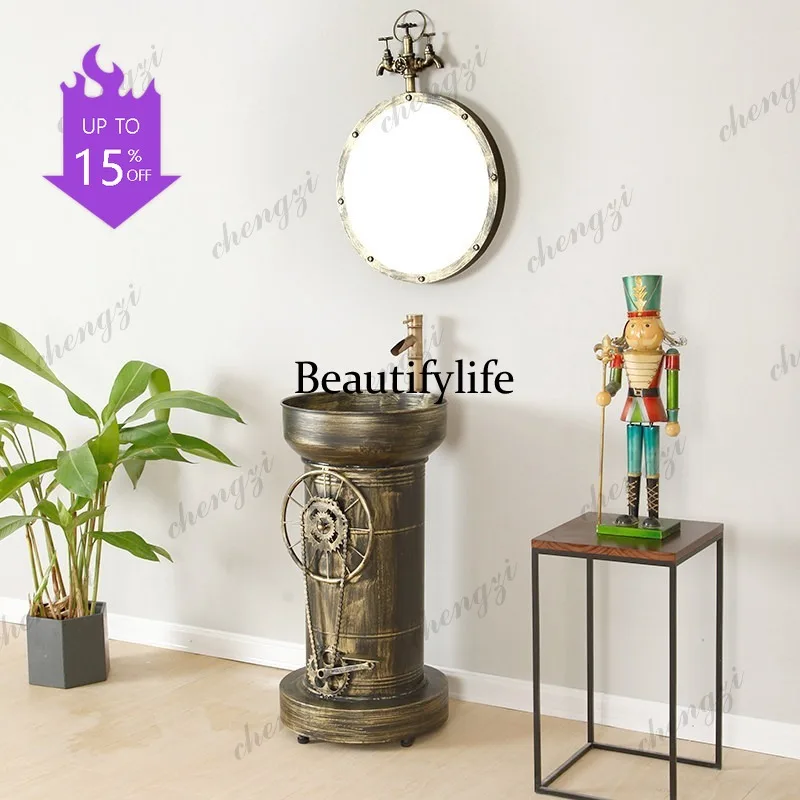 03 wrought iron wash basin retro industrial style creative bathroom washbasin toilet personalized washbasin washbasin