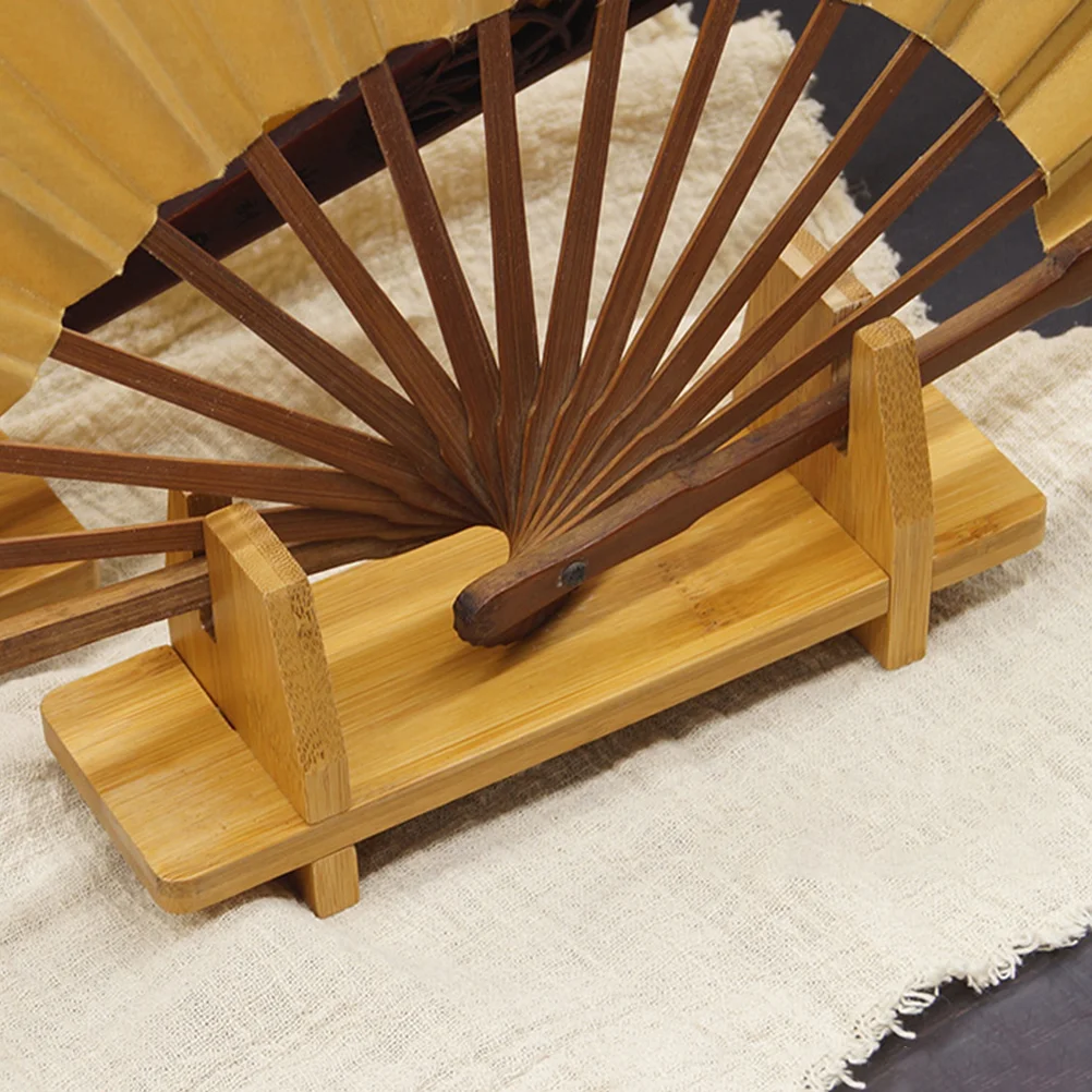 Chinese Folding Fan Holder Japanese Style Hand-held Fans Display Stand Wooden Bracket