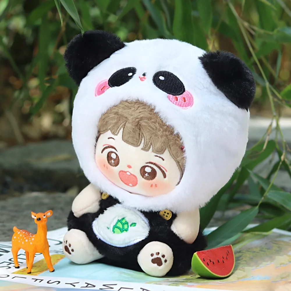 Animal Headcover Cotton Doll Clothes Set Strap Pants Frog Cotton Doll Plush Suit Cute Dress Up Plush Dolls Clothes