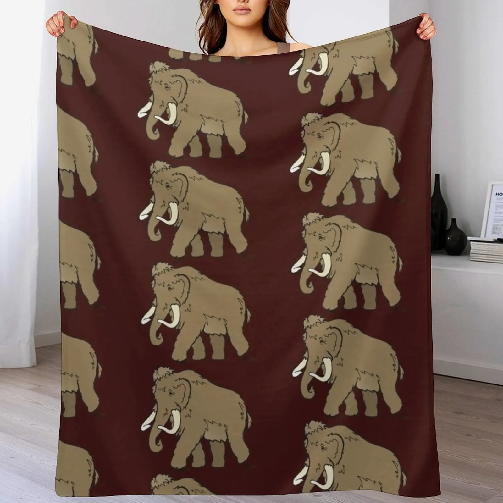 

WOOLEY MAMMOTH Throw Blanket Beach Blankets For Bed Hair Thermals For Travel Blankets