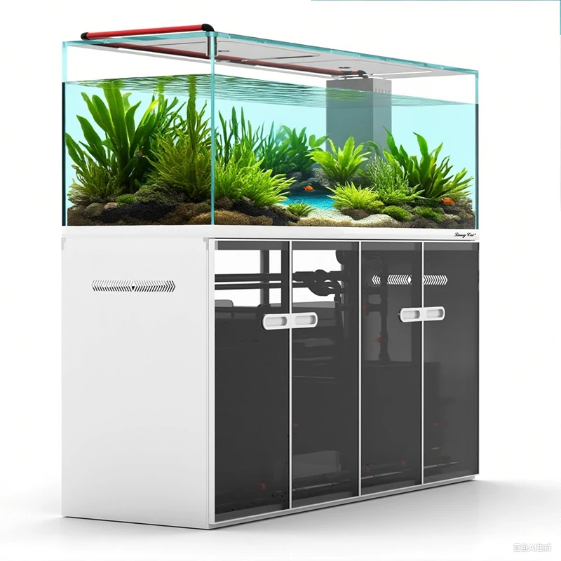 500-Gallon Home Aquarium for Live Fish Low-Iron Glass Freshwater Tank with Arowana Filter & Accessories