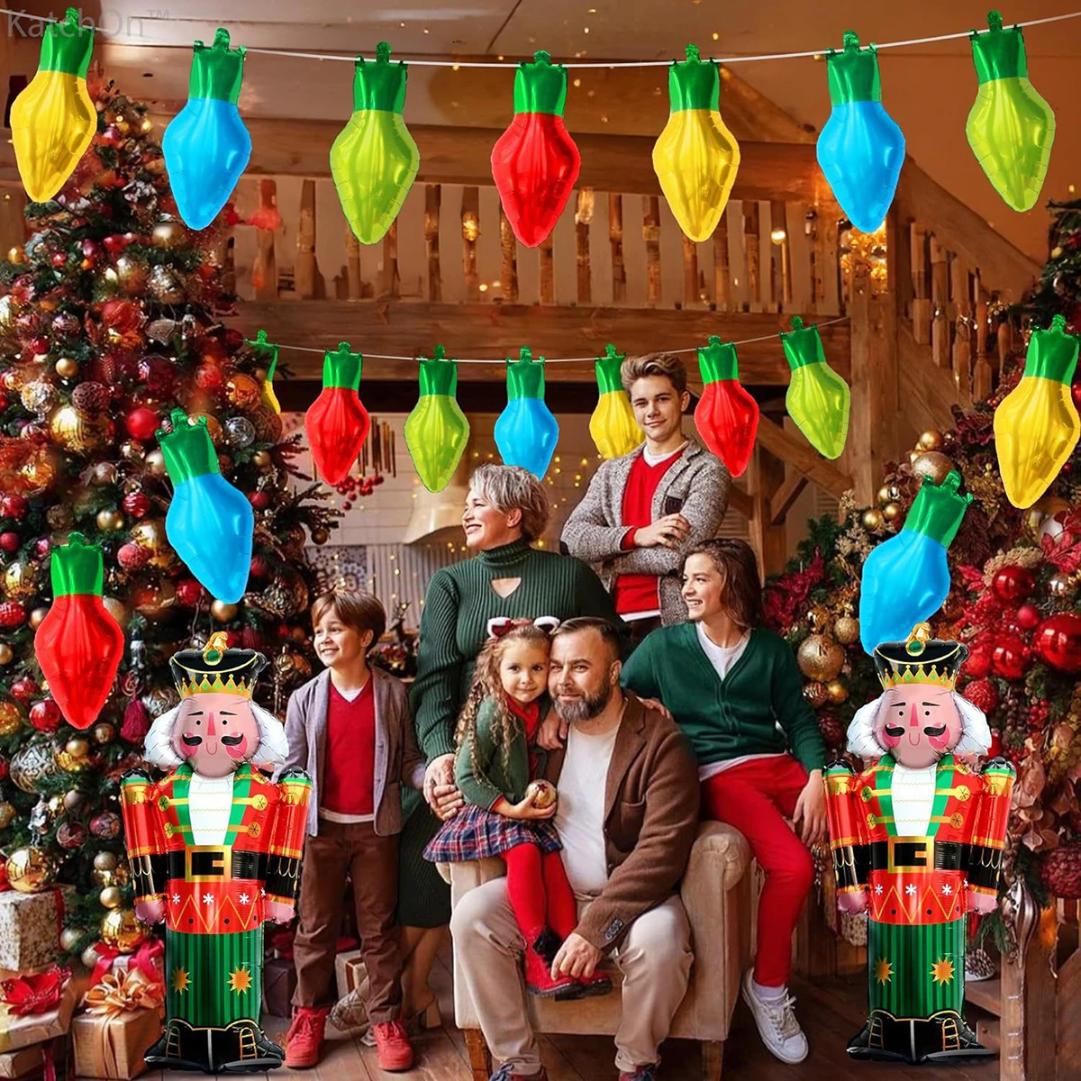 2pcs Christmas Balloons 102*49cm Nutcracker Soldier Foil Balloon Christmas Holiday Birthday Party Decoration Supplies Balloon