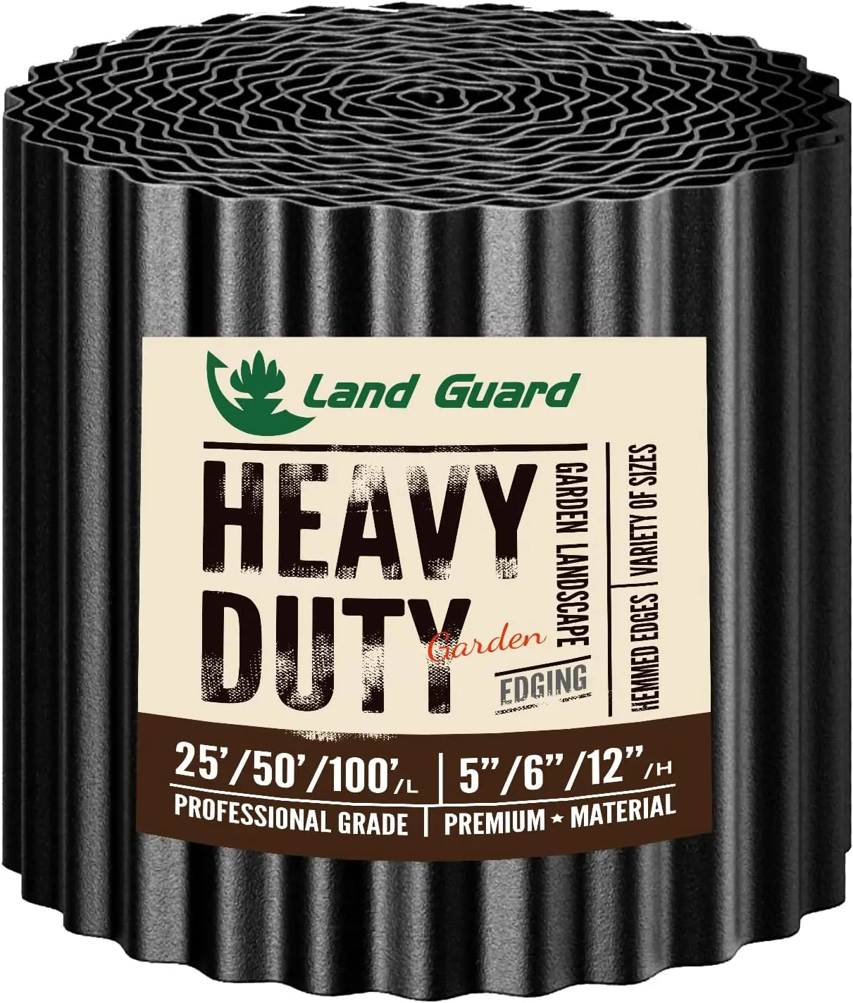 

Гофрированный садовый бордюр, 6x50 футов, высокий ландшафтный бордюр для клумб, газонов и озеленения, черный