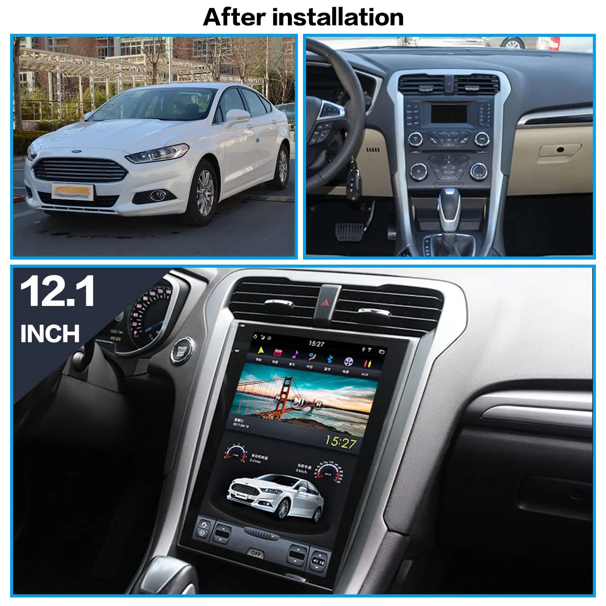 สําหรับ Ford FUSION Mondeo MK5 Android รถวิทยุ 2Din สเตอริโอ Autoradio เครื่องเล่นมัลติมีเดีย GPS Navi HEAD Unit หน้าจอ