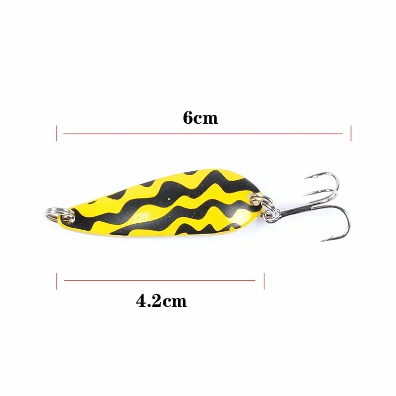 Luya 미끼 스프레이 페인트 숟가락 모양의 반짝이 4.2cm/5.7g 금속 미끼 워핑베이스 바다 낚시 미끼 Snakehead