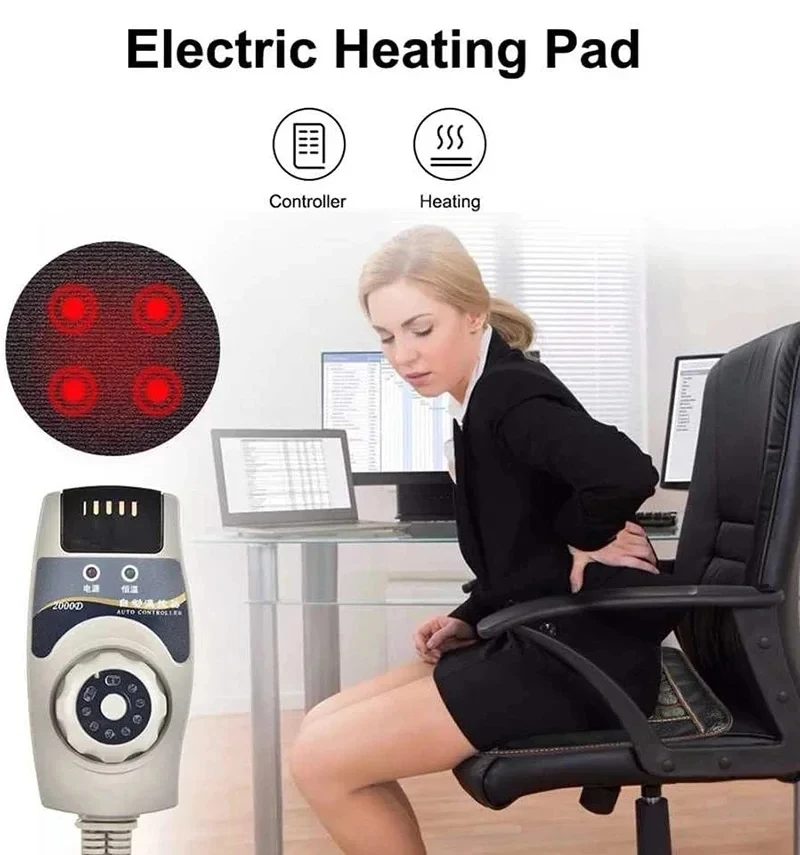 Hot Stone Pads Therapy Far and Near Infrared Square Massage Pads Relieve Pain Suitable for Home and Office Use Relaxation