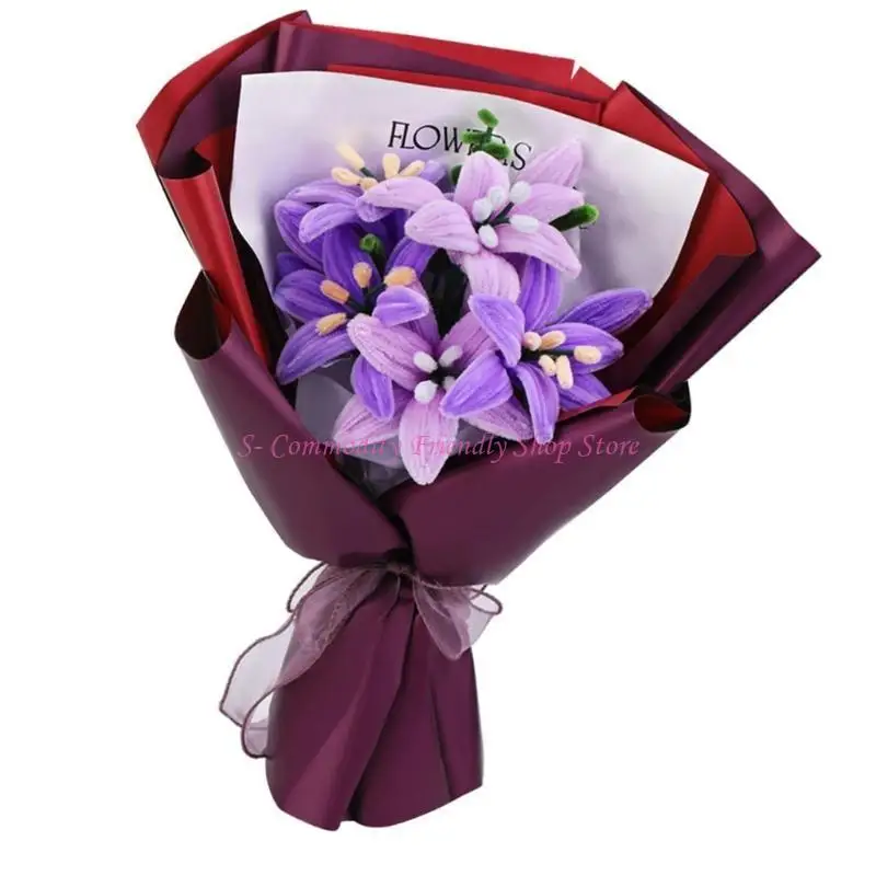 85ae DIY زهرة مجموعات باقة كاملة الأنابيب المنظفات الحرف الحرف الولادة هدية عيد الشكر #4