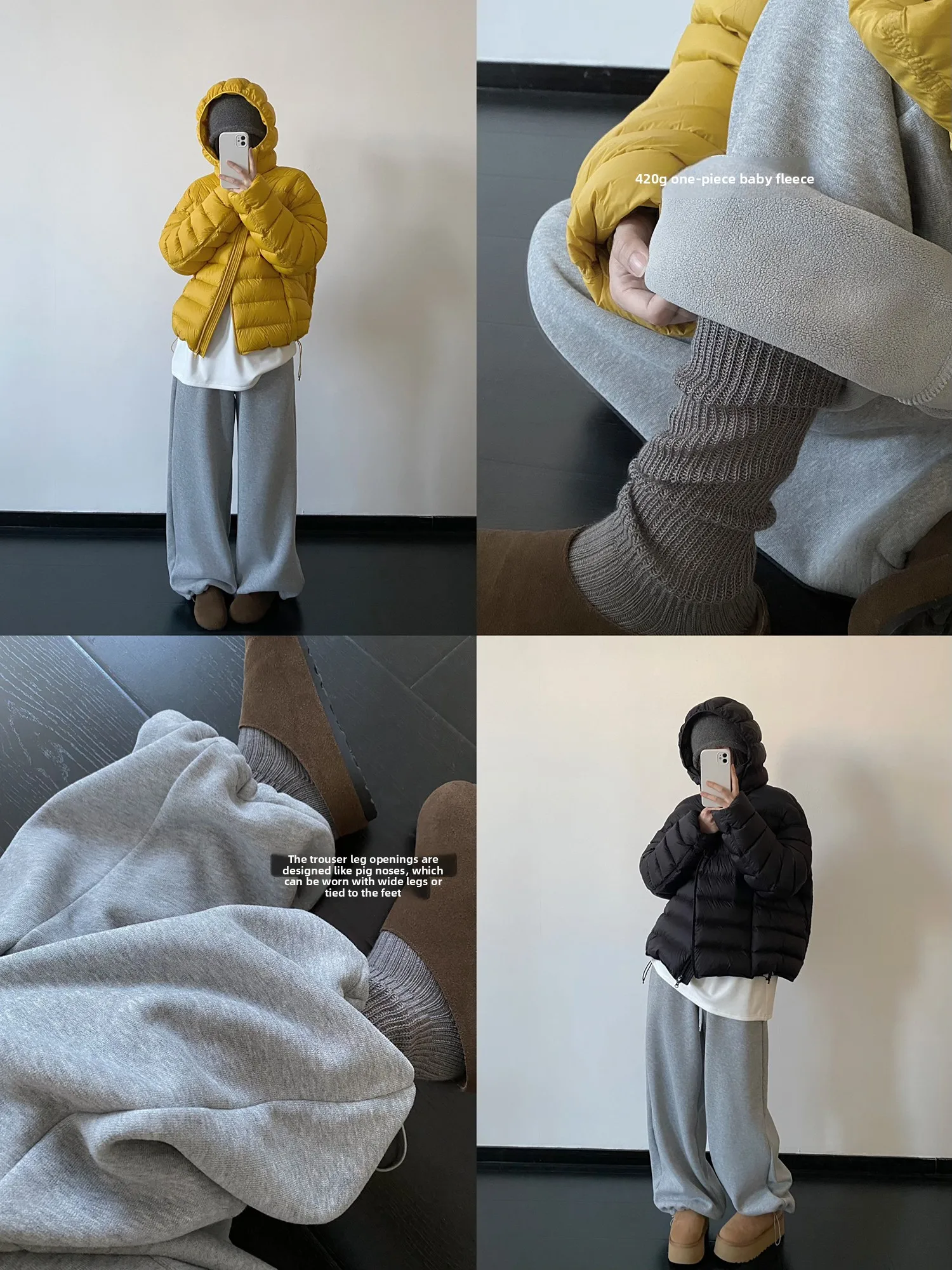 

Slimming Wide Leg Pants Baby Velvet Thiened Fce Drapey Warm Sports Trousers for Women Casual Loose Fit Straight Leg