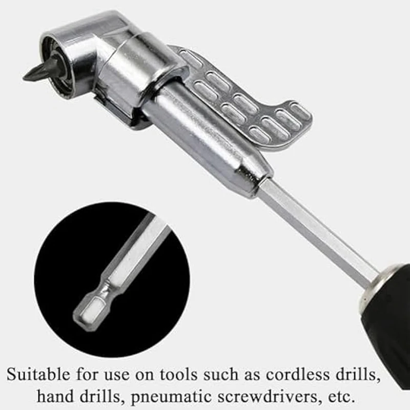 A98E-Corner Tool Screw Hub, Multi-Function Bend Screwdriver Bit, 360° Rotatable 1/4In 3/8In 1/2In Socket Adapter Set