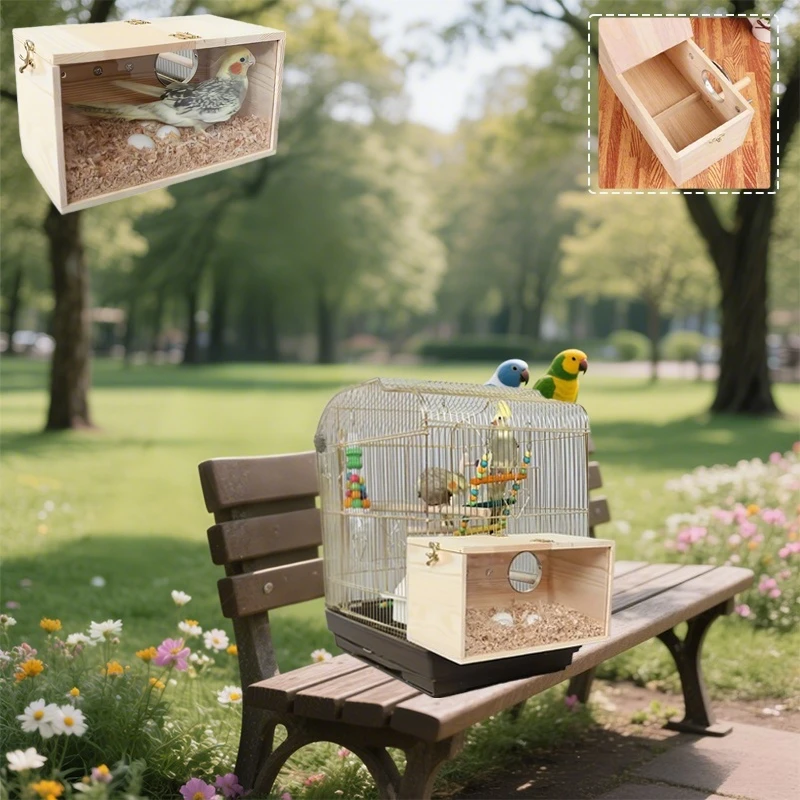 

Outdoor Garden Decoration Bird House Transparent Visible Smooth Edges Wood Breeding Box Large Home Balcony Decoration Mating Box