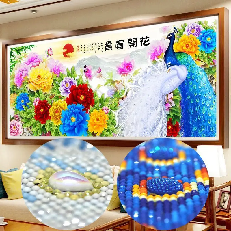 

DIY Special Shaped Diamond Painting Full Diamond Embroidery,Peony Peacocks,Cross Stitch,Diamond Mosaic,Home Decoration Handmade