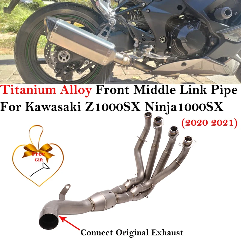 

Titanium Alloy For KAWASAKI Z1000SX Ninja1000SX Z1000 SX 2020 2021 Motorcycle Exhaust Escape Systems Front Middle Link Pipe Moto