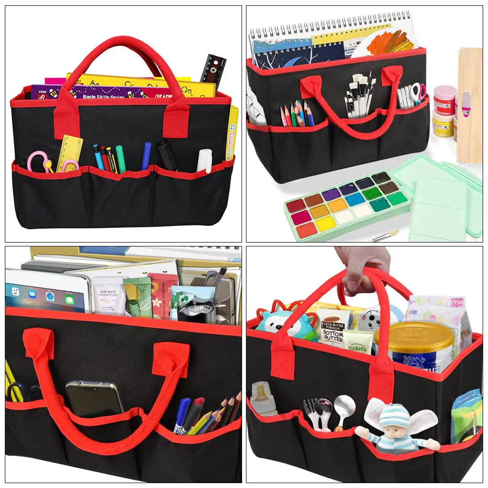 

Сумка для инструментов из премиальной оксфордской ткани, водонепроницаемая, с усиленным дном, многофункциональный органайзер с карманами для электриков, учителей, садовых инструментов