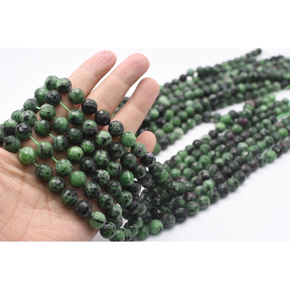 

10mm AA Natural Faceted Epidote Zoisite Stone irregular round Beads For DIY necklace bracelet jewelry making 15 "free delivery