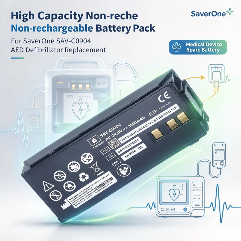 High Capacity Non-rechargeable Li-SOCl2 Battery Pack For SaverOne SAV-C0904 Defibrillator Replacement Battery