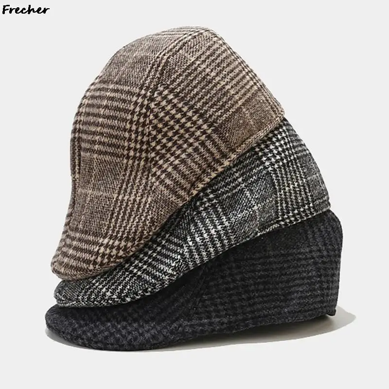 British Beret Hats Fashion England Men Detective Caps Winter Newsboy Cap Office Retro Warm Driving Hats Man Wool Berets Gorras