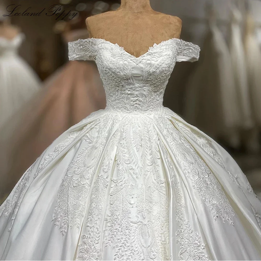 

Джейн Эйр, бальное платье с открытыми плечами, атласные свадебные платья, кружевные аппликации из бисера, свадебные платья длиной до пола