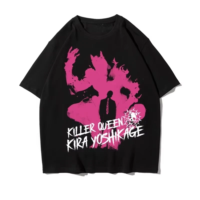 Camiseta con estampado gráfico de Anime Jojo para hombre, moda urbana de verano, ropa holgada cómoda de algodón de manga corta para hombre y mujer