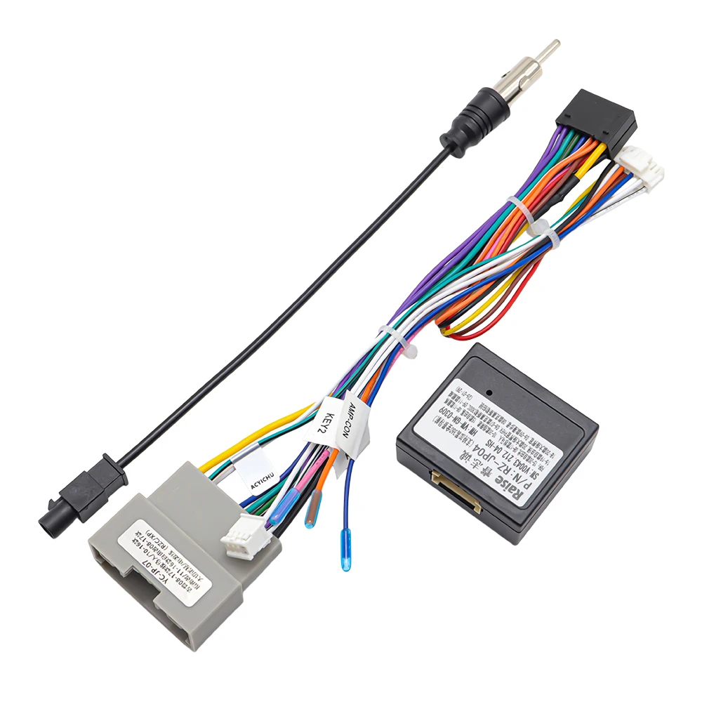 Arnés de cableado estéreo para coche Android de 16 pines con decodificador Canbus para JEEP COMPASS WRANGLER RUBICON 2014, adaptador de cableado para instalación de estéreo