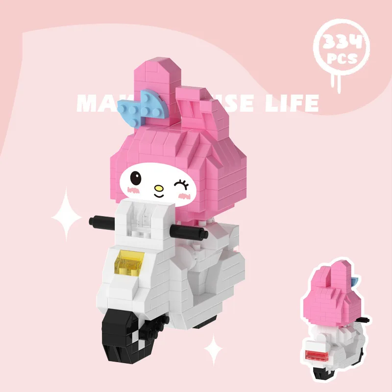 Cartoon Anime Sanrio Kawaii Kuromi Spons Kurome Blokken FunnyJoy Muis Bouwstenen Pop Speelgoed Kinderen Verjaardagscadeau
