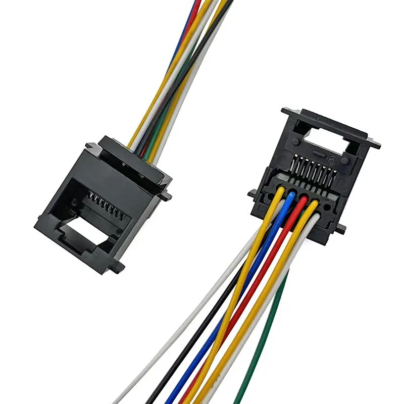 

648K patch panel with RJ45 interface, split type. 648k network cable crystal head and socket with 8-core wires. Length L = 200MM