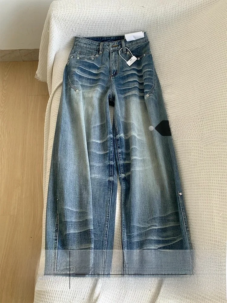 

Новые женские джинсы с высокой талией, прямые, с вышивкой, свободного кроя, летние, маленькие размеры, широкие штанины, модные