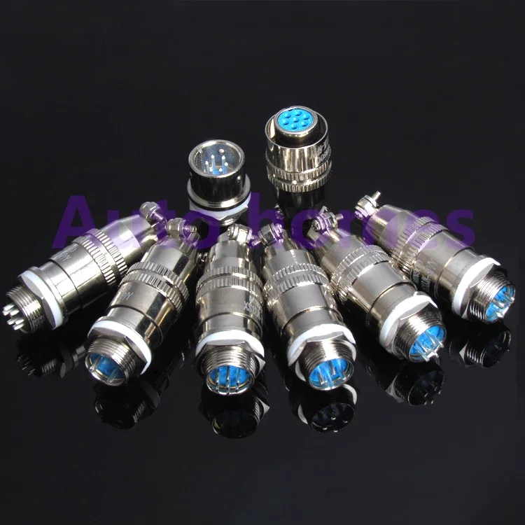 1set XS12 Aviation Plug 12mm 2 3 4 5 Pins Connector Air Plug Square/Round Socket