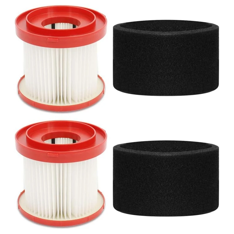 

2Pack Vacuum Filter For Milwaukee 49-90-1900 M18 M12 Fuel+ 2 Pack Sponge Filters, 49-90-2015 HEPA Replacement