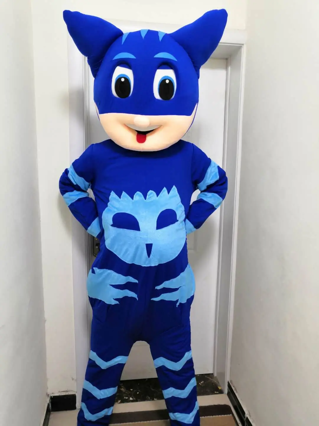 

Cosplay Costume Blue Lightning Cat Mascot Costume Cartoon Character Christmas Fancy Dress Carnival Party Maskote Factory direct