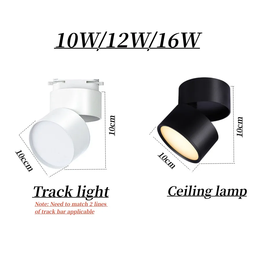 Lampu langit-langit LED dapat diredupkan SMD 10w 16w, dapat diputar 350 ° dan dilipat 90 ° 85-265V untuk ruang tamu dan Mall belanja pencahayaan